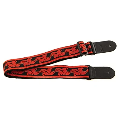 Image of Ovation 531703 guitar straps, nylon signature &quot;leaf&quot;, ruby red