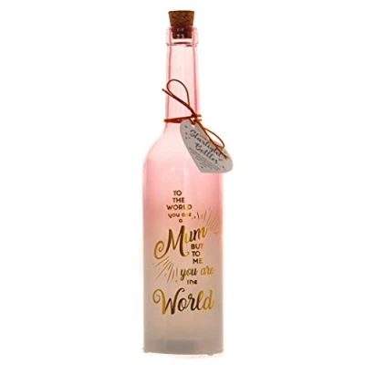 Image of Boxer Gifts Mum You are The World Light Up LED Starlight Bottle Meaningful Gift for Mother&#039;s Day, Soft Coral