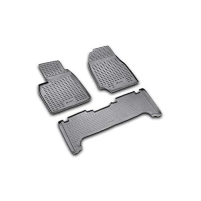 Image of Element EXP.NLC.48.06.210k Rubber Floor Mats for Toyota Land Cruiser 100 1998 2007 3 Piece Set Black