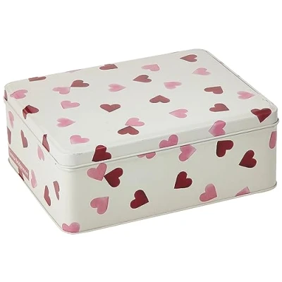 Image of Emma Bridgewater Pink Hearts Deep Rectangular Tin