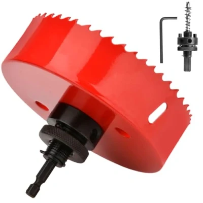 Image of GUOQEE 86mm Hole Saw with Quick Change Arbor, Drilling Cutter HSS BI Metal for Wood, Plywood, PVC, Drywall and Sheet
