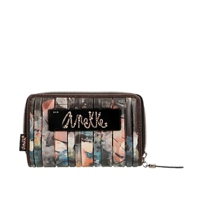 Image of Anekke Women&#039;s Medium Wallet RFID Protection Leatherette with Zip Closure and Shoen Tab Accessories Measures 15x10x3 cm, multicoloured, M, One Size