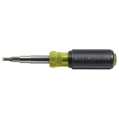 Image of Screwdriver and Nut Driver 11 in 1 Multi Tool with Bit for Schrader Valve Cores Klein Tools 32527, 1/4&quot;, 5/16&quot;, 3/8&quot;