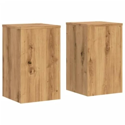 Image of vidaXL Plant Stands 2 pcs Artisan Oak 30x30x50 cm Engineered wood