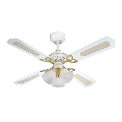 Image of Westinghouse Ceiling Fans Princess Trio Fan (Diameter x Height) 105 cm 43 cm, Blade Colour Advice, E14, 60 W, White/Rattan