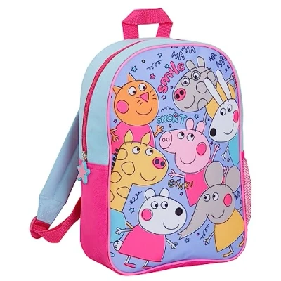 Image of Peppa Pig Official Backpack Girls &amp; Friends Back to School Bag For Nursery Travel Lunch New Tales Book Carry Case