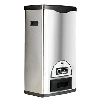 Image of LXYYSG Cereal Container, Stainless Steel Rice Dispenser, Food Storage Container for Beans and or Cereals, Moisture Proof Bin Keep Fresh, Automatic MeteringBlack 20KG