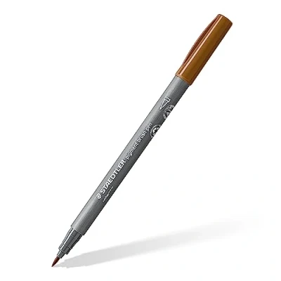 Image of STAEDTLER 371 790 Pigment Arts Brush Pen Umber (Box of 10)