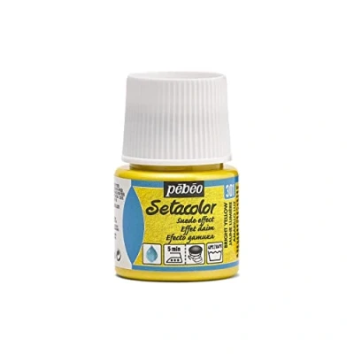 Image of PEBEO Setacolor Suede Fabric Paint 45 Milliliter Bottle, Bright Yellow,Bright Yellow
