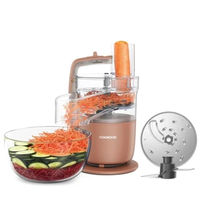 Image of Kenwood MultiPro Go FDP22.​130RD, Kitchen Robot, Chops, Slices, Grates, Purees, and Kneads, 360 Express Serve, 1.3L Bowl, Kneading Blades, 4mm Disc, 650W, Clay Red