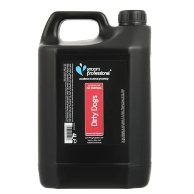 Image of GROOM PROFESSIONAL Dirty Dogs Shampoo Dog For Smelly Deep Cleansing and Greasy Coats Leaves the Coat Soft Clean Fruity Scent, 4 Litre
