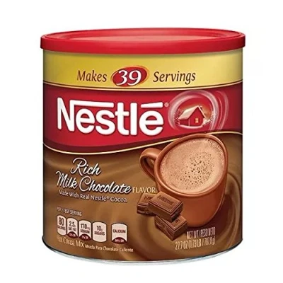 Image of Nestle Hot Cocoa Mix, Rich Milk Chocolate (39 Servings), 27.7 Ounce Canisters (Pack of 3)