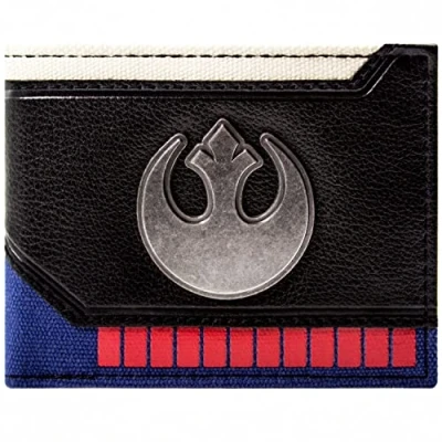 Image of The Empire Strikes Back Star Wars Rebel Alliance Smuggler Han&#039;s Outfit Black ID and Card Bi Fold Wallet,One Size