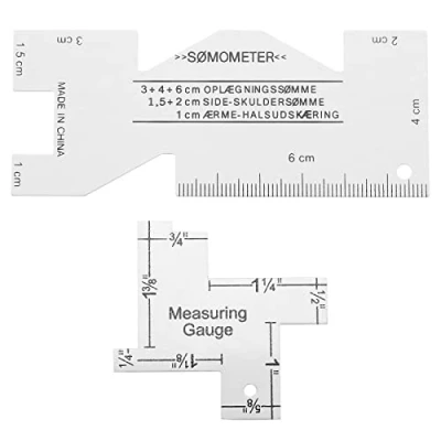 Image of Create idea Set of 2 Sewing Ruler Measuring Gauge Accurate Quilting Tool Accessory for Embroidery Needlework Handicraft Processing Craft