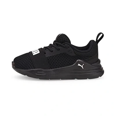 Image of Puma Unisex Kids Wired Run Ac Inf Sneakers, Black White, 9 UK