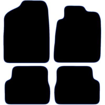 Image of Carsio Carpet Car Mats For Toyota Celica 1999 2006 Tailored Fit Floor Mat Set Complete Accessory Black Custom Fitted All Weather, Anti Slip Backing &amp; Blue Trim