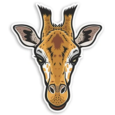 Image of 2 x 10cm Funny Giraffe Face Vinyl Stickers Wild Animal Laptop Sticker #31583 (10cm Tall)