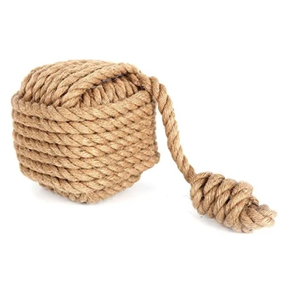 Image of 15cm Nautical Square Monkey&#039;s Fist Rope Doorstop Natural Door Stop