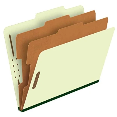 Image of Pendaflex Classification Folders 2 Dividers, Light Green, Letter, 10/BX (17173)