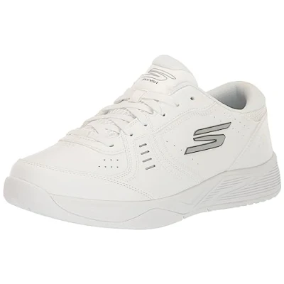 Image of Skechers Men&#039;s Viper Court Smash Trainers, White Synthetic, 7 UK