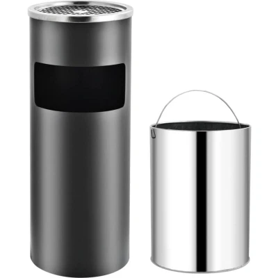 Image of vidaXL Ashtray Dustbin Hotel 30 L Steel Grey