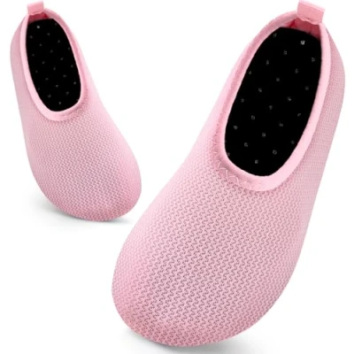 Image of Kids Swim Water Shoes Toddlers Baby Aqua Socks Quick Dry Pool Beach Barefoot for Girls Children(817 Pink,22/23 EU)