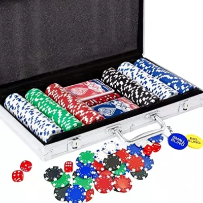 Image of Deluxe Poker chip Set, 300PCS Chips with Aluminum Case, 11.5 Gram Casino Set for Texas Holdem Blackjack Gambling, Traveling