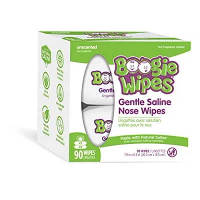 Image of Boogie Wipes Saline Nose Wipe Unscented 90 Count