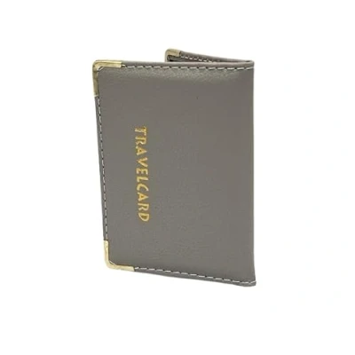 Image of AlezyB 1x Grey Bus Pass Holder Travel Card, Credit Card and ID for Men Women Soft Leather, Cases &amp; Money Organisers
