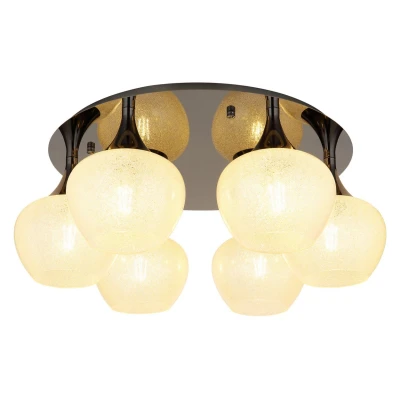 Image of Maxy Globe Ceiling Light Gunmetal Clear Glass Shade 6x E27