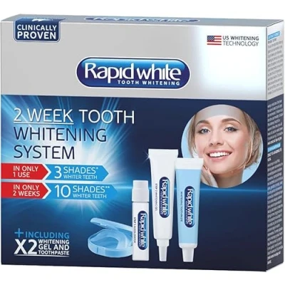 Image of Rapid White 2 Week Tooth Whitening System for a Whiter, Brighter Smile Without Peroxide Inspired by Methods Used in Dental surgeries Easy to use at Home
