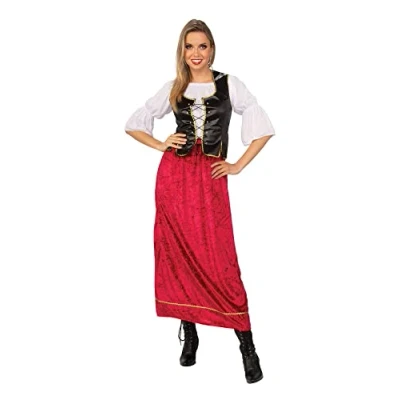 Image of Bristol Novelty AC385 Wench Costume set For Women Red/White, Medium