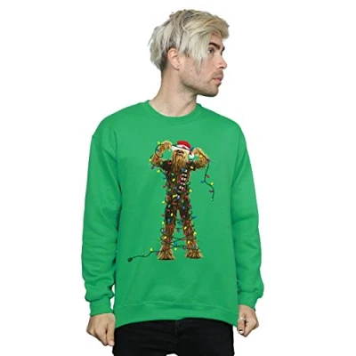 Image of Star Wars Men&#039;s Christmas Humbug Sweatshirt Large Irish Green