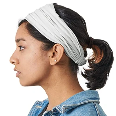 Image of CHARM Light Grey Bandana Headbands for Men and Women Head Bands Fitness Sports M