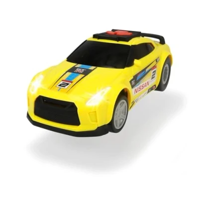 Image of Dickie Toys 203764010 Nissan GTR Raiders, Motorised, Toy Car, Vehicles Children, Light &amp; Sound, Wheelie Function, 25 cm, Yellow
