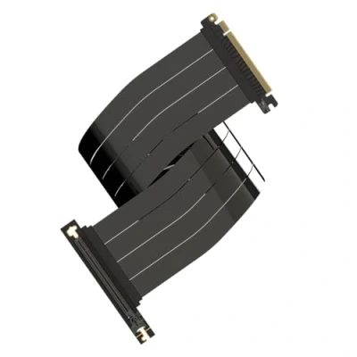 Image of LINKUP AVA5 PCIe 5.0 Riser Cable [70cm] Future Proof for Gen 5 GPU Vertical Mount x16 128GB/s Speed Compatible with 4.0 &amp; WRX80/WRX90E Right Angle, Black