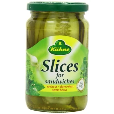 Image of Kuhne Gherkin Slices 330 g (Pack of 6)