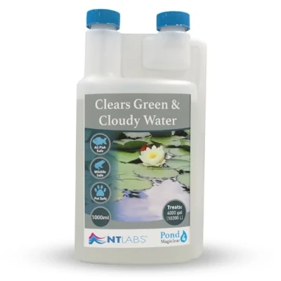 Image of NT Labs Pond Magiclear, Clears Green and Cloudy Water, Control Against Algae Build up, Improves Water Quality, Flocculant (1 Litre)