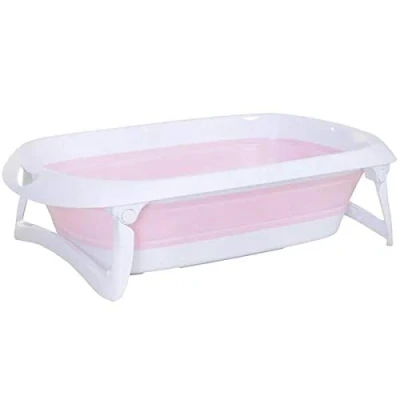Image of Mantraraj Collapsible Folding Baby Bath Tub for Toddler Kids Infant Basin Safety Shower Anti Slip Comfortable Foldable Safe Non Portable Washer Newborns Bathing