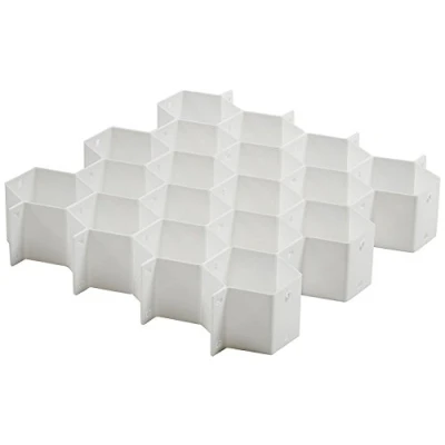 Image of Whitmor 6025 3928 Honeycomb Drawer Organizer, 1 Count (Pack of 1), White