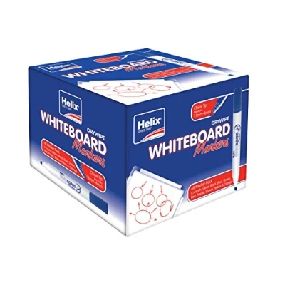Image of Helix Whiteboard Chisel Marker Pens Assorted Colours (One Box of 48 pens) MP8015