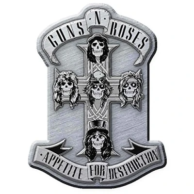 Image of Guns N&#039; Roses Pin Badge Appetite for Destruction Band Logo Official Metal Lapel Tek Beden