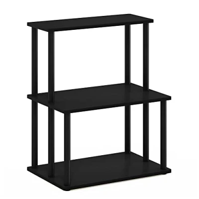 Image of Furinno Turn N Tube 3 Tier Toolless Kitchen Storage Shelf, Americano/Black