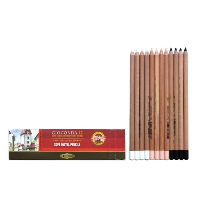 Image of KOH I NOOR Pastel Pencils / Skin Colour White Black for Artist Assorted Colours