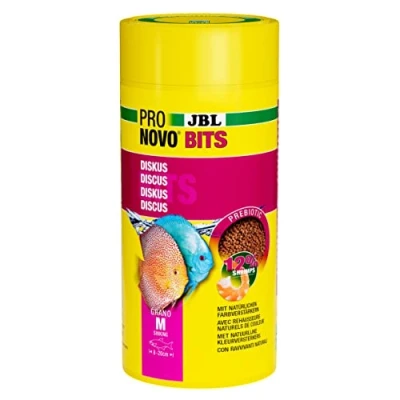Image of JBL Pronovo Bits Grano, Main Food for Discus and Cichlids from 8 20 cm, Fish Granules, Size M, 1000 ml