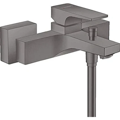 Image of hansgrohe Metropol Bath Mixer Tap Surface Mounted Single Lever Brushed Black Chrome