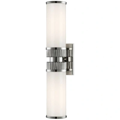 Image of Harper 2 Light Bath Bracket Polished Nickel, Glass