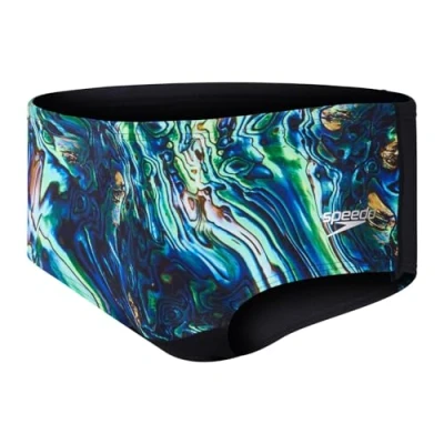 Image of Speedo 14cm Placement Digital Brief Black/Cobalt Pop/Green Glow Size 30