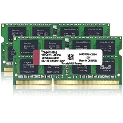 Image of DDR3 / DDR3L 16GB Kit (8GBx2) Laptop RAM 1600MHz PC3L/PC3 12800 SODIMM Non ECC Unbuffered 1.35V/1.5V 2Rx8 Dual Rank 204 Pin CL11 Notebook Computer Memory Upgrade Module(Green)