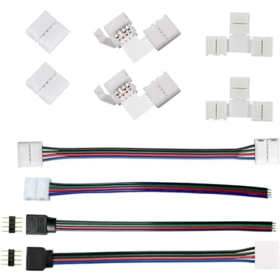 Image of Amefil led Strip connectors for Lights 4pin 8mm L/T Corner Connector,Strip to Power Adaptor,Strip Controller Jumper 5050 Light (4pin)